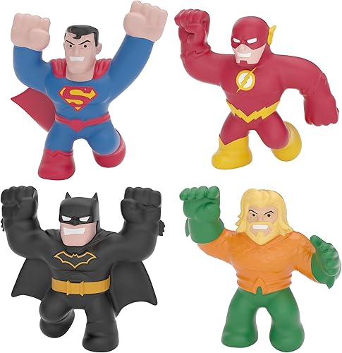 Heroes of Goo Jit Zu DC - Paquete de 4 unidades - Aquaman Batman Superman y The Flash