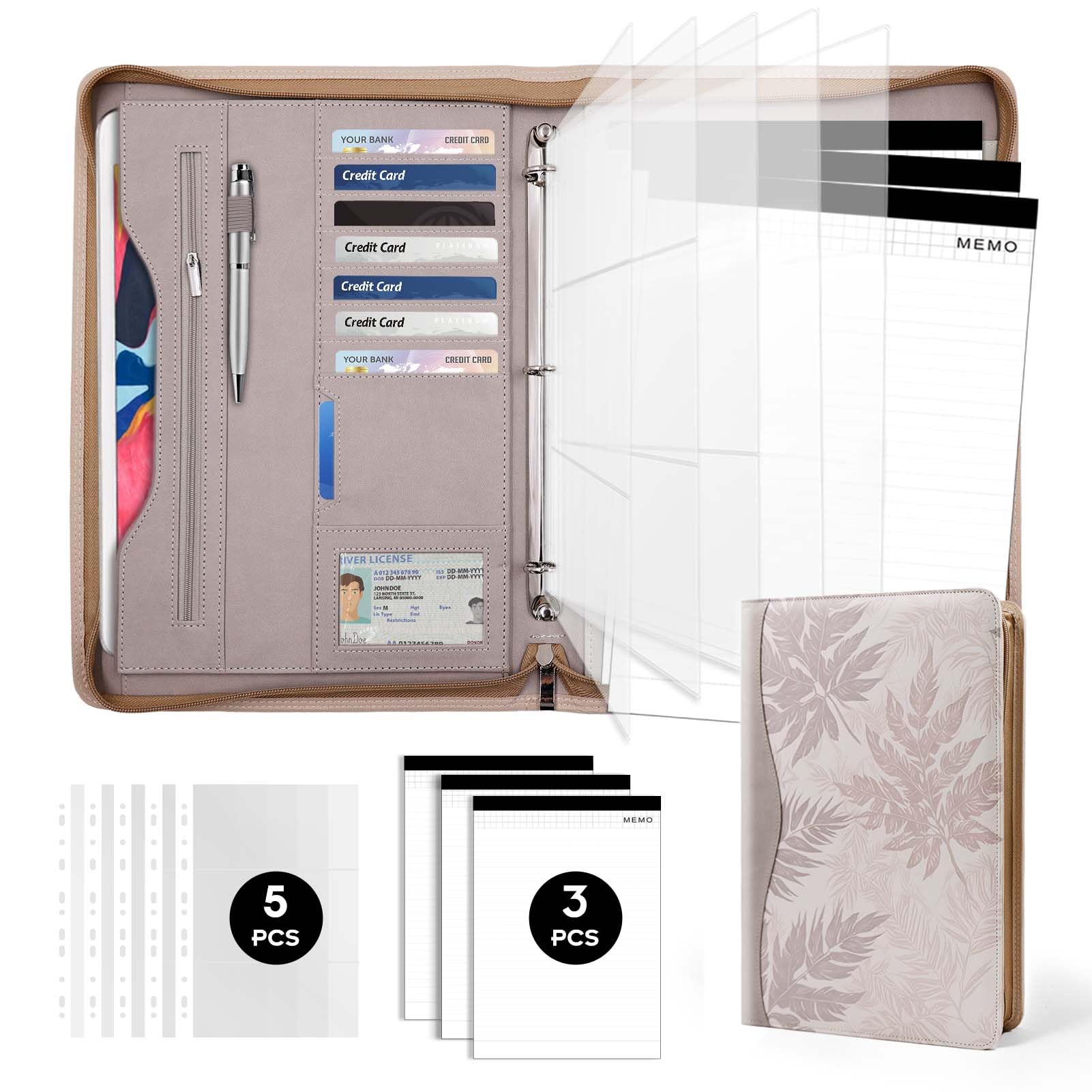 Padfolio Portfolio Binder - 3-Ring Leathario Portfolio Organizer