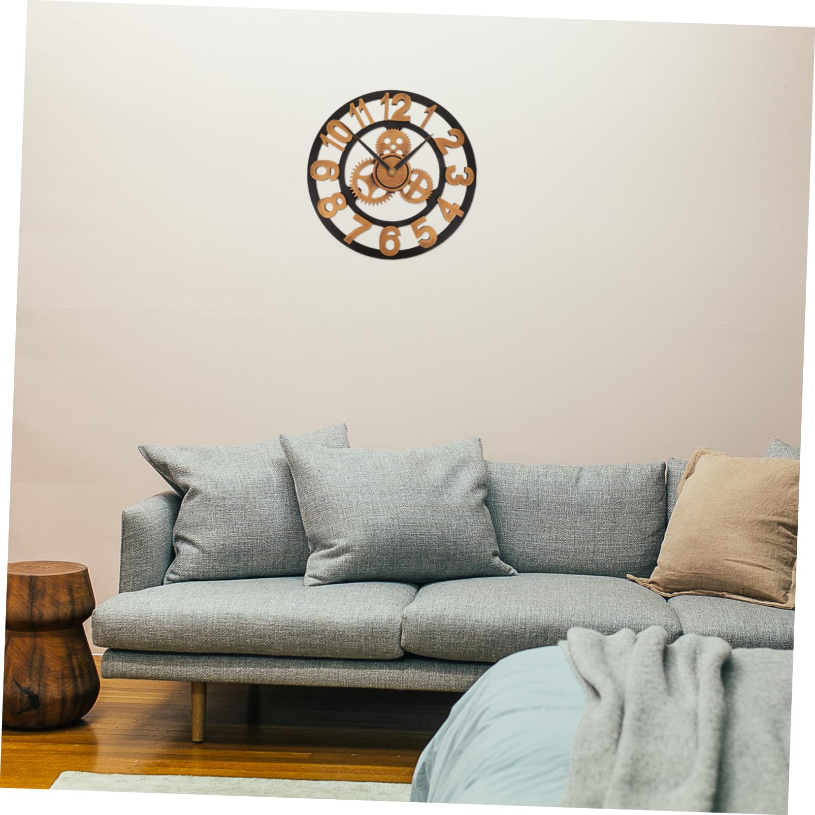 ULTECHNOVO Reloj para Madera Industrial Engranajes, Silencioso de Pared y Fácil de Limpiar, Adecuado Decoración del Hogar y Oficina