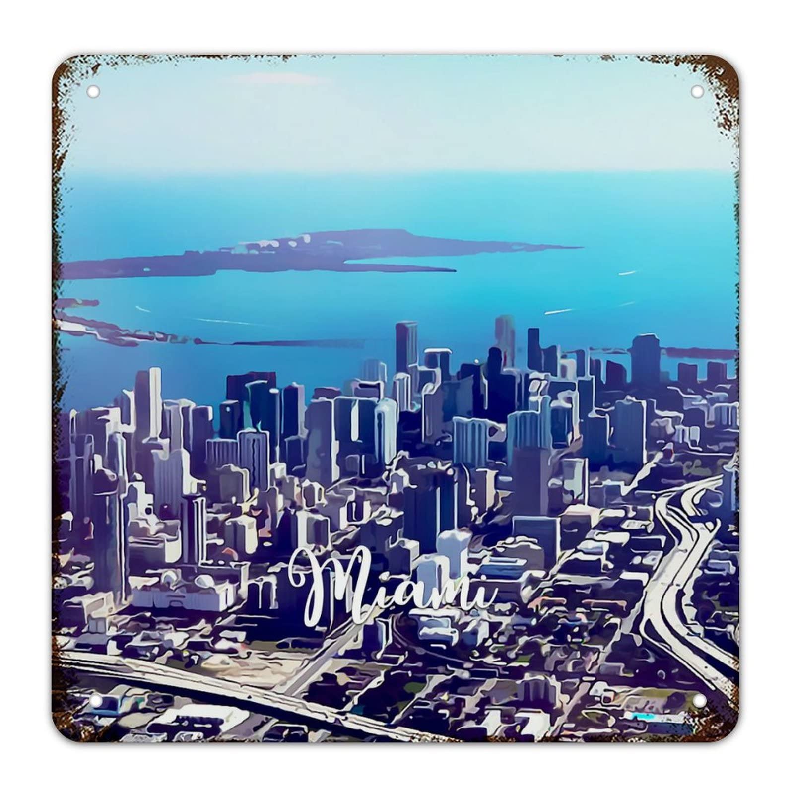 Signes rétro Miami en aluminium pour une déco américaine vintage dans votre salon