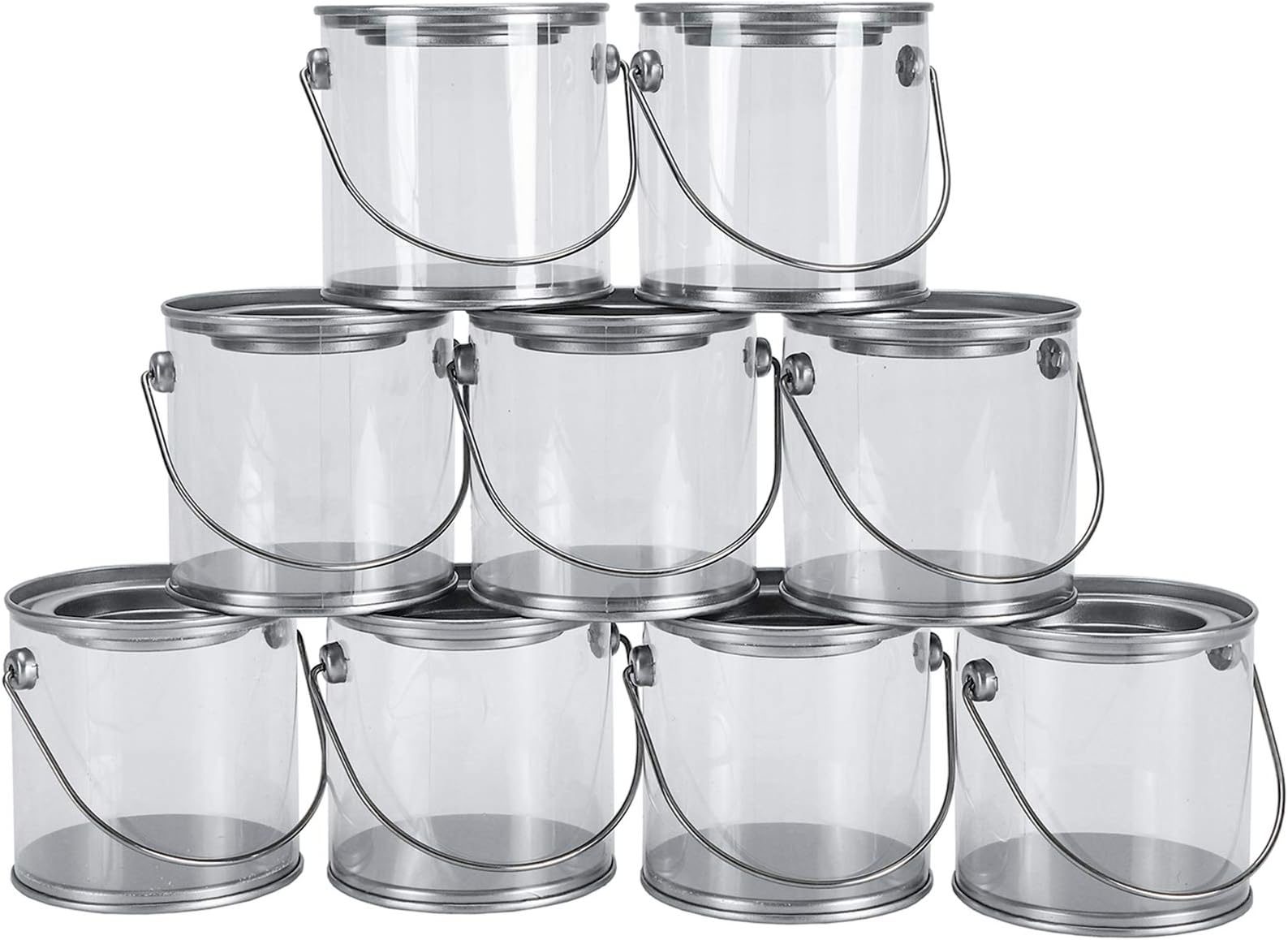 Set of 30 Clear Paint Can Containers with Metal Lids 3 Inch