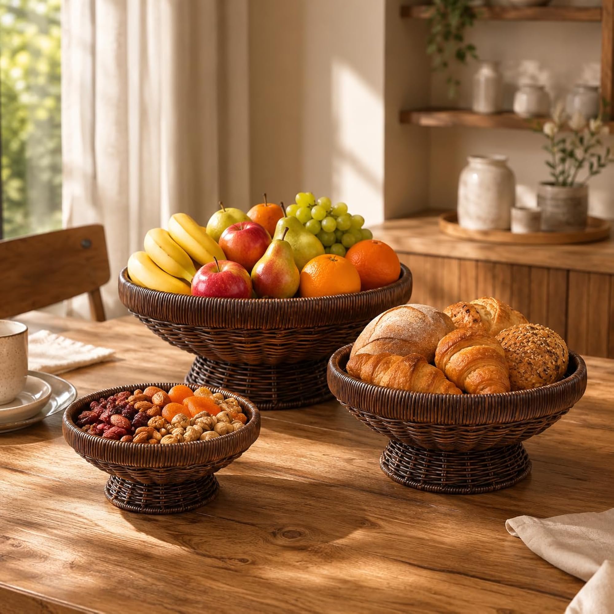 Metal Wire Serving Basket with Handle
