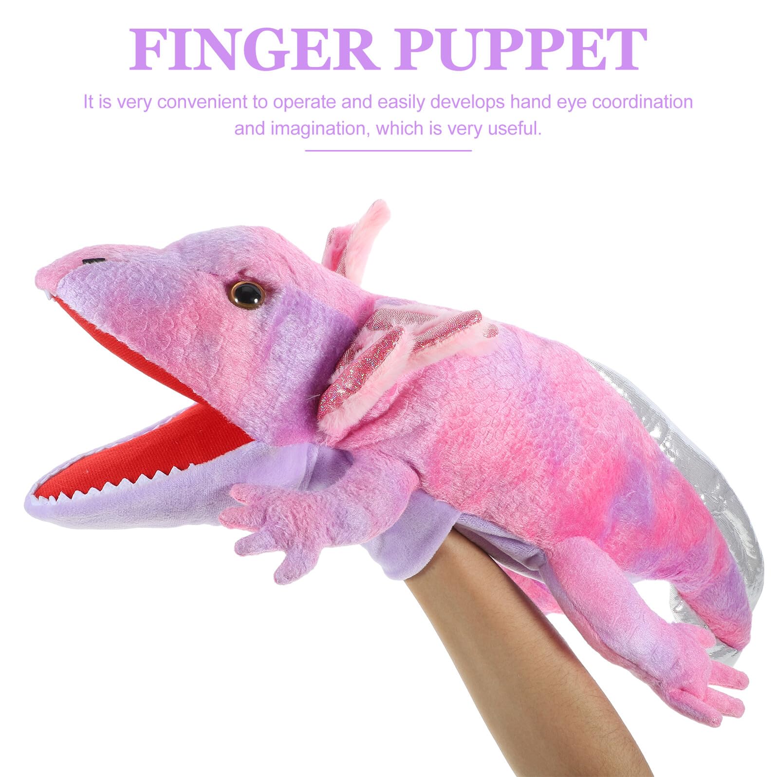 Marioneta de Mano de Salamandra de Felpa para Niños, Juguete Educativo Algodón PP, Fácil de Operar y Diseño Adorable para Juegos Imaginativos