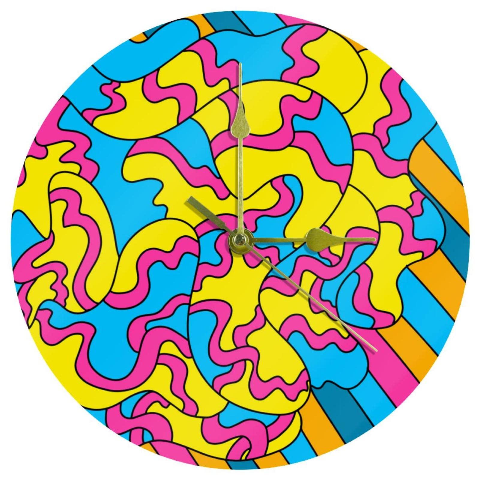 Horloge murale moderne en acrylique 24 cm au style de peinture abstraite