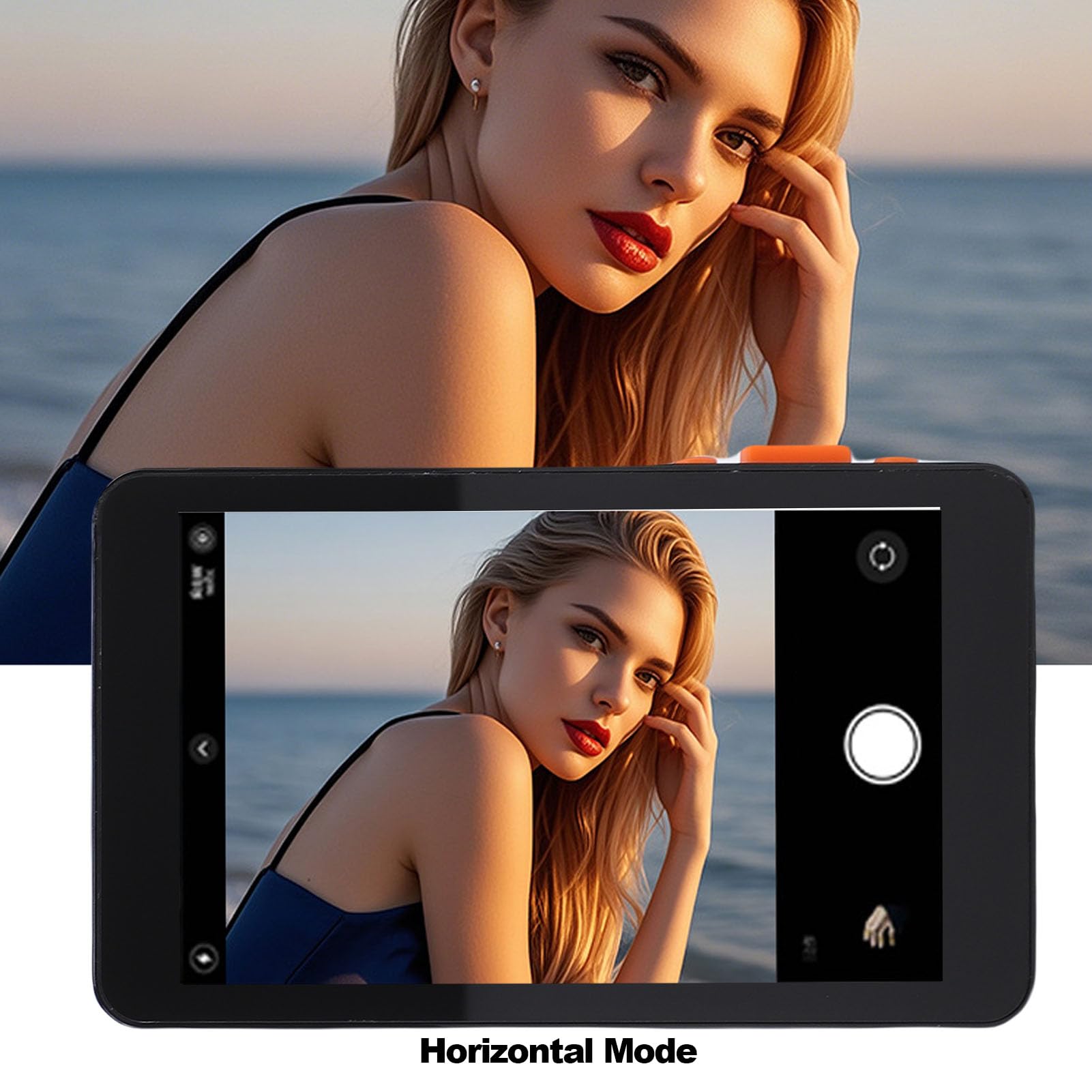 Sxhlseller Ekran Selfie Telefonu, 4,02 Cala Bezprzewodowa Magnetyczna Selfie Selfie, Rejestrator 4K i 3 Poziomy Poziomu, Tylna Kamera do Vlog na żywo Tiktok (BLACK)