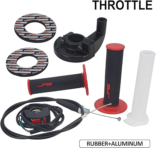 Miniatura 2 de JFG RACING Acelerador giratorio de motocicleta de 78" 22mm con empuñaduras y interruptor de parada universal para CRF50 KLX SSR TTR 110 125 150 200