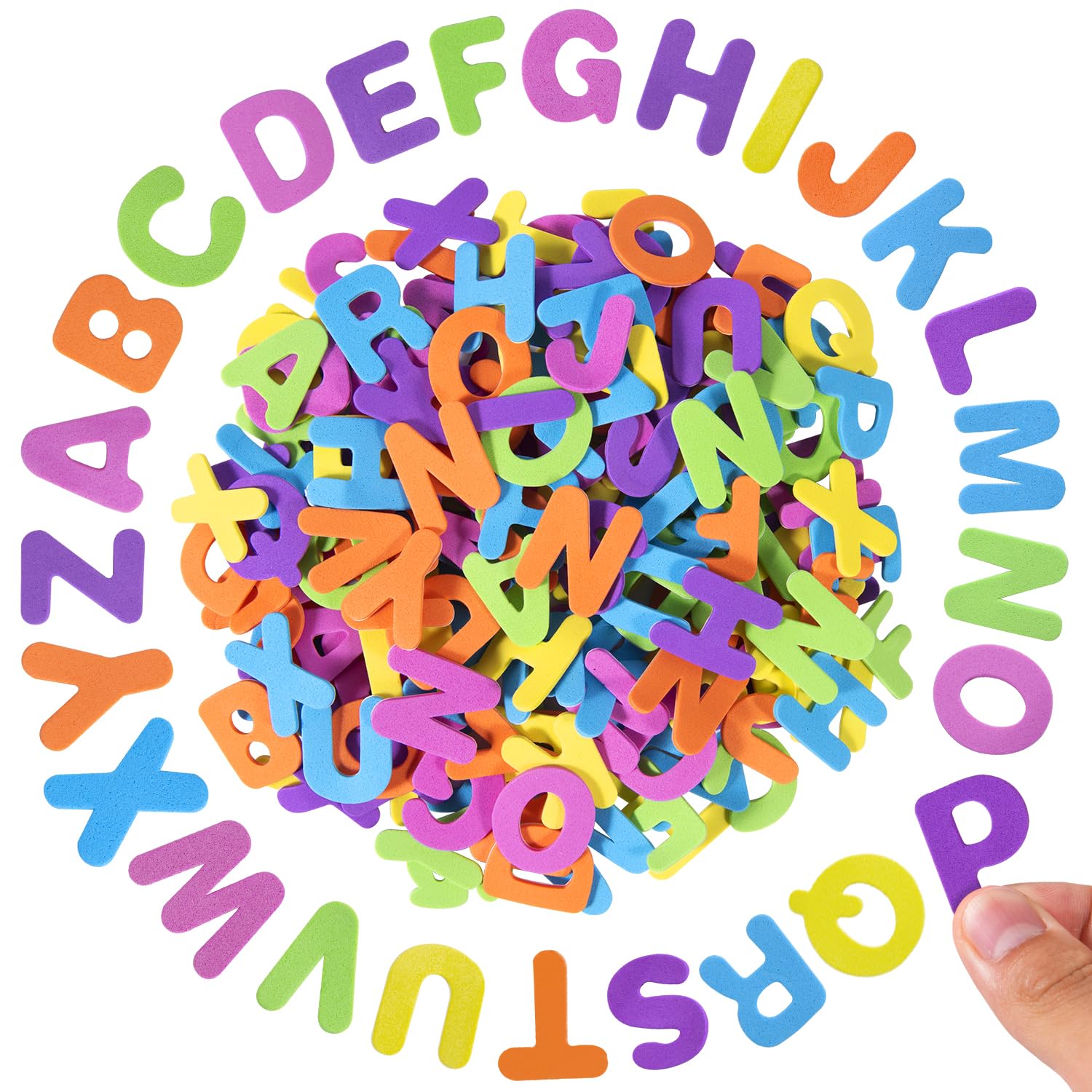 260 Autocollants Lettres En Mousse A-Z - Alphabet Coloré - Pour École, Scrapbooking, Tableaux - 10