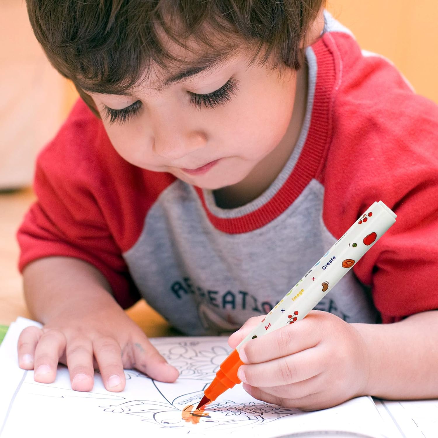 Washable Markers for Kids Ages 2-4 Years, 12 Colors Toddler Markers for Coloring Books, Safe Non Toxic Art School Supplies for Boys & Girls Flower Monaco : Toys & Games