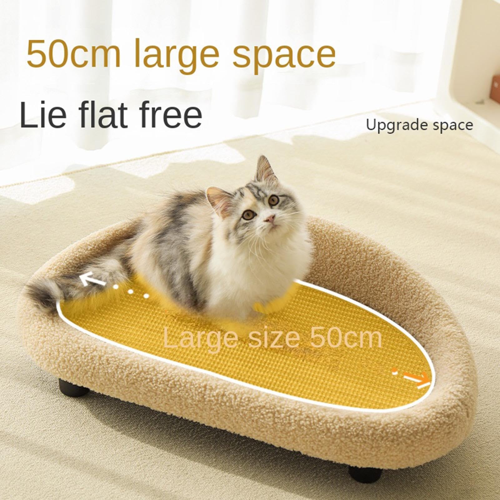 Cama con Rascador para Gatos Cama Estilo Lounge Tamaño Grande de Sisal | Sofá con tabla rascadora para gatos para Interior Pisos Dormitorio Patio Balcón Esquina Hogar