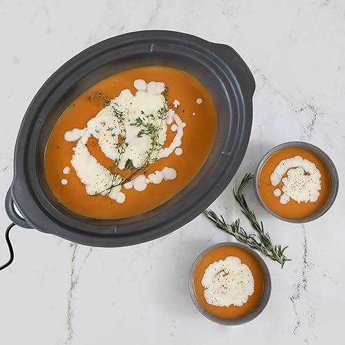 Miniatura 6 de Kenmore - Cocina lenta de 5 cuartos de galón, negro y gris, cocina compacta para encimera, caliente, estofado, sous Vide, guiso, sopa, curry, chile,