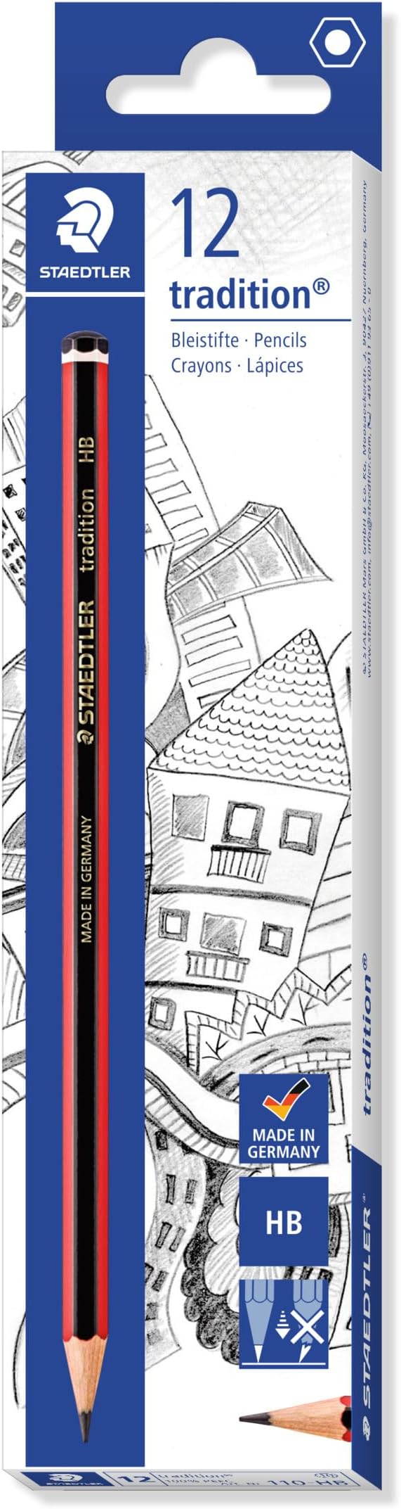 110-HB Tradition Graphite Pencil for Drawing & Sketching - HB (Box of 12)