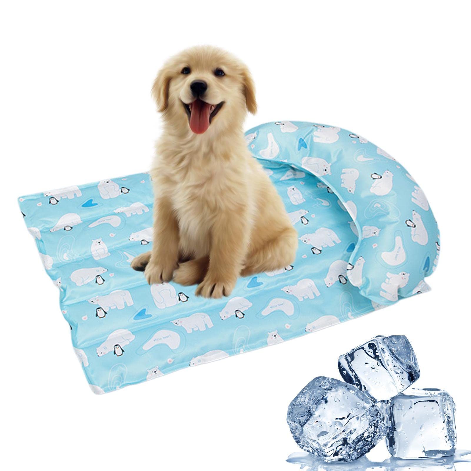Mata ch?odz?ca dla zwierz?t,Dog Cool Pad Cooling Mat | Samoch?odz?ca podk?adka ch?odz?ca z kreskówek, niezb?dnik dla psów i kotów ch?odz?cych w upalne lato Eubeisaqi
