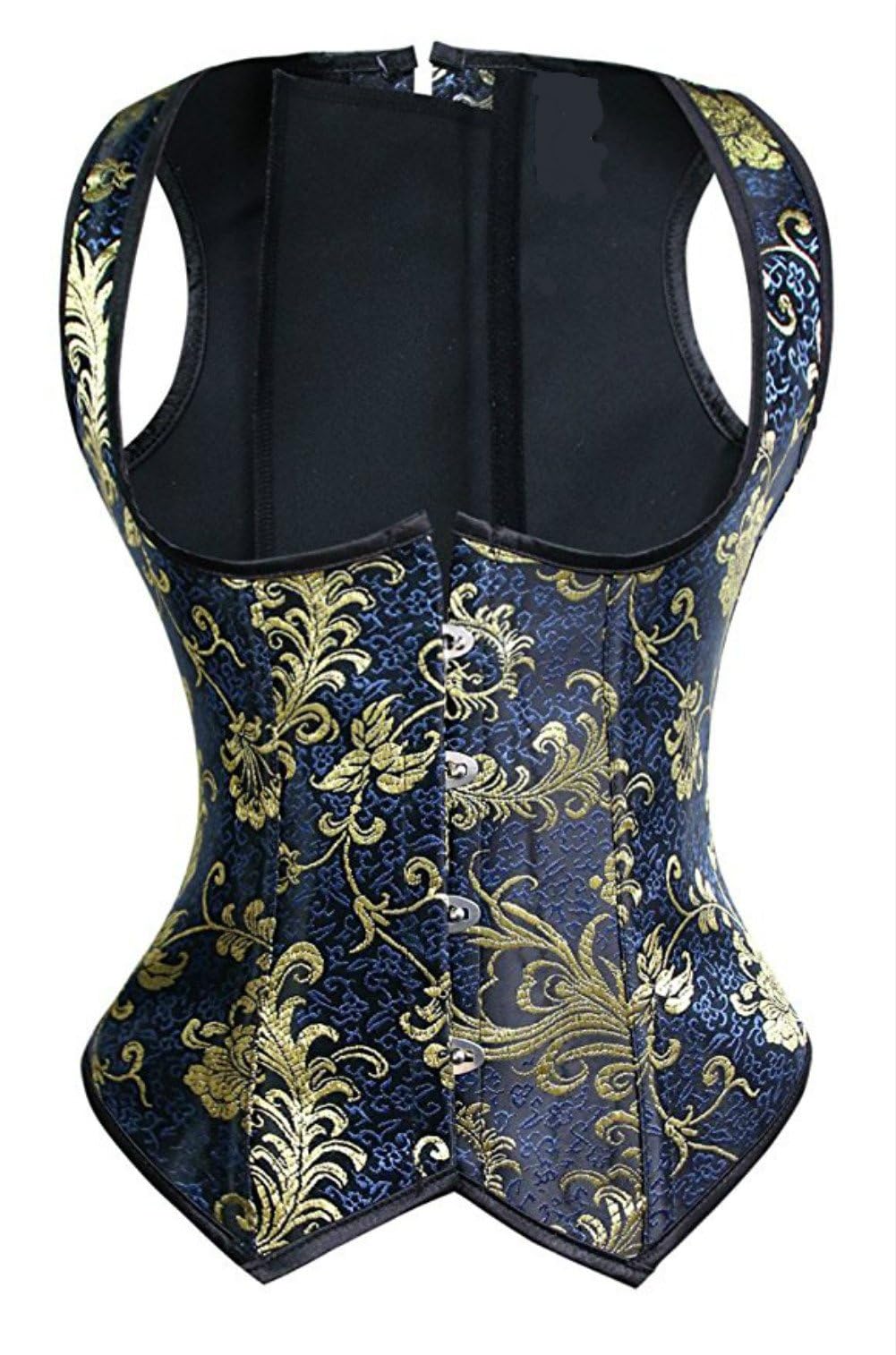 KUOSE Women's Vintage Basque Black Steampunk Corset Bustier Vest Plus Size