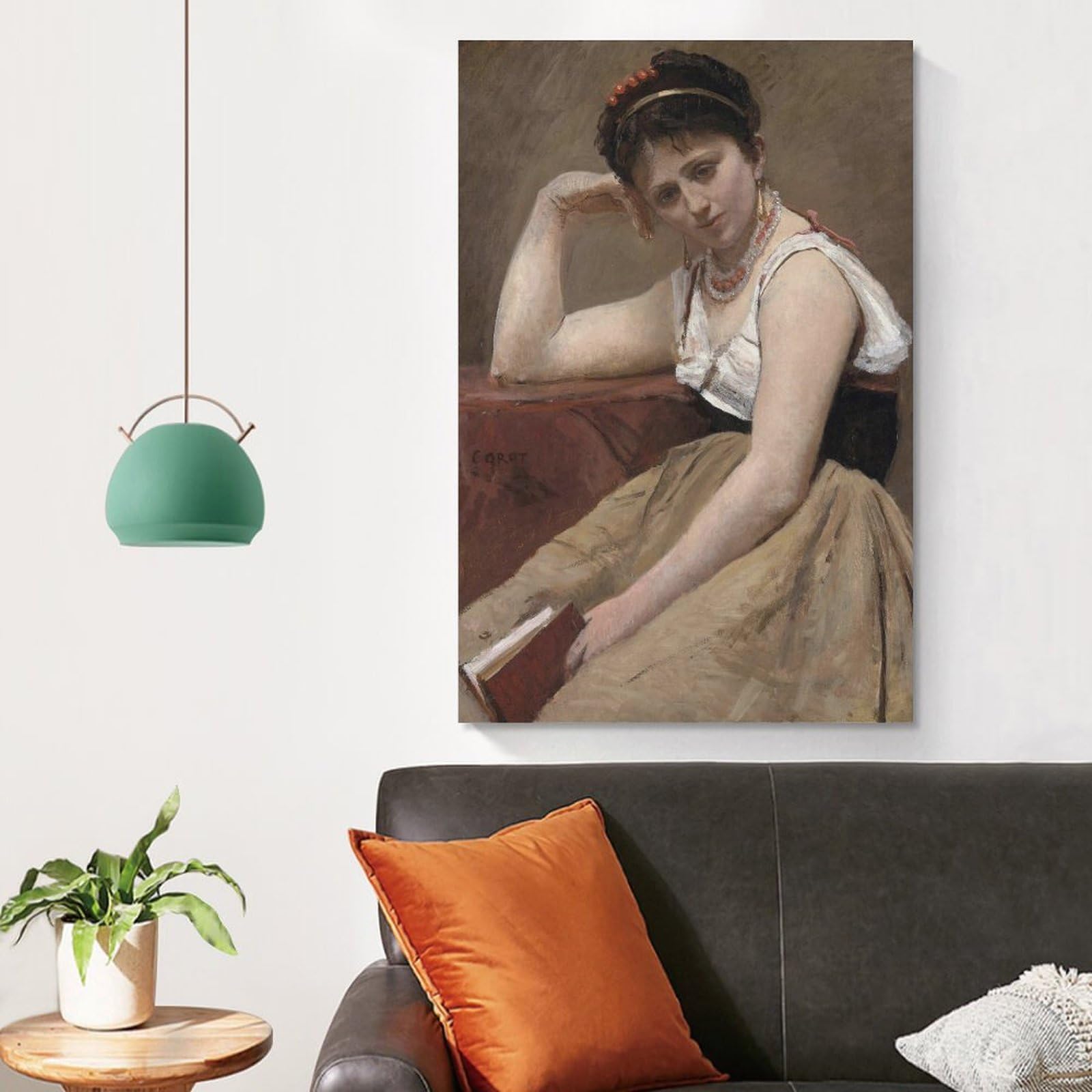 Amazon.com: Interrupted Reading by Jean-Baptiste-Camille Corot