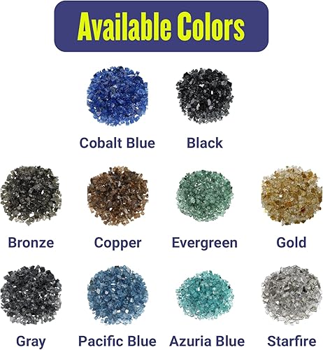 Miniatura 7 de American Fireglass vidrio refractario para fuego, con vidrio para hogar y vidrio para fuego de hoyo, 10 libras, Bronce