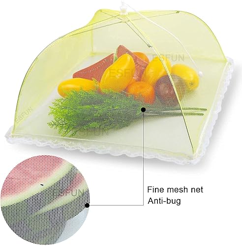 Miniatura 3 de Paquete de 6 redes de malla de 17 pulgadas para cubrir alimentos, tiendas de campaña para exteriores, pantalla plegable de picnic, paraguas para