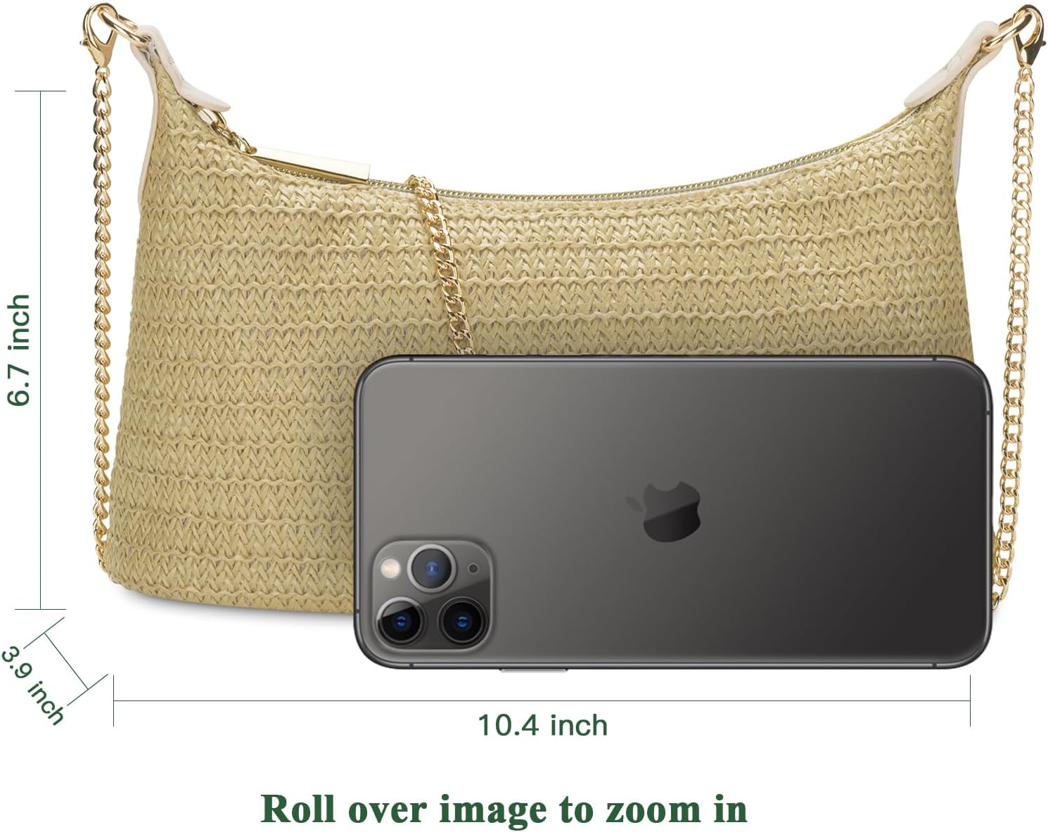Women's Straw Beach Bag, Woven Crossbody Purse for Summer, Vacation, Pool & Travel,... - Image 5