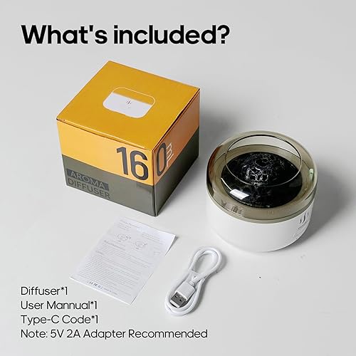 Miniatura 6 de Difusores de aromaterapia, difusor de aroma, difusor de aceite esencial de 5.4 fl oz, humidificador, sin agua con protección de apagado automático