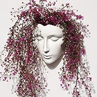 Yuccasly Ceramic Face Vase - Modern Female Form Wall Hanging Planter, White Sculpture Pot for Home Office Outdoor Decor