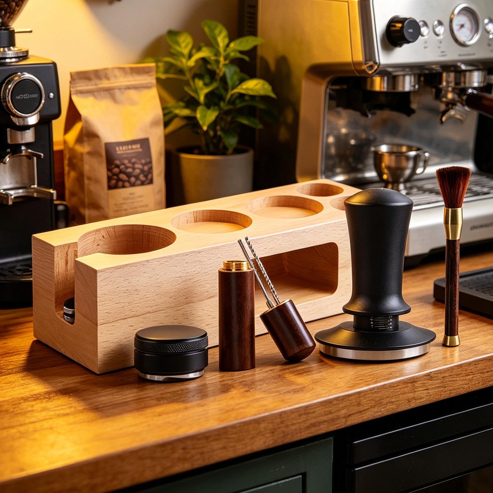 Juego De Apisonado De Café Piezas Herramienta Universal Ergonómica y | Set De Accesorios De Tamper Para Café para hogar estudio barra mostrador tienda oficina y cafetería