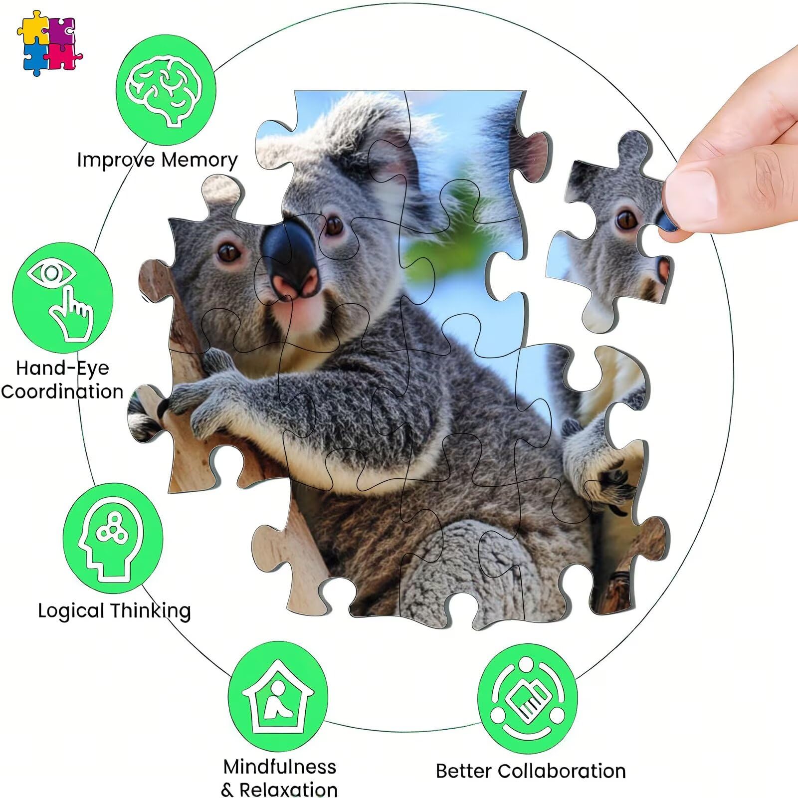 Puzzle 2000 elementów, oddziały Koala Puzzle 2000 elementów dla dorosłych i dzieci, wysokiej jakości puzzle artystyczne, 99,5x70,5 cm Klasyczna gra Puzzle dla dorosłych, prezent dla kobiety/mężczyzny