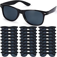 Jorpneost 36/100 Pack Black Party Sunglasses with UV Protection for Party Favors, Beach, Weddings, Group Events, Black, Large