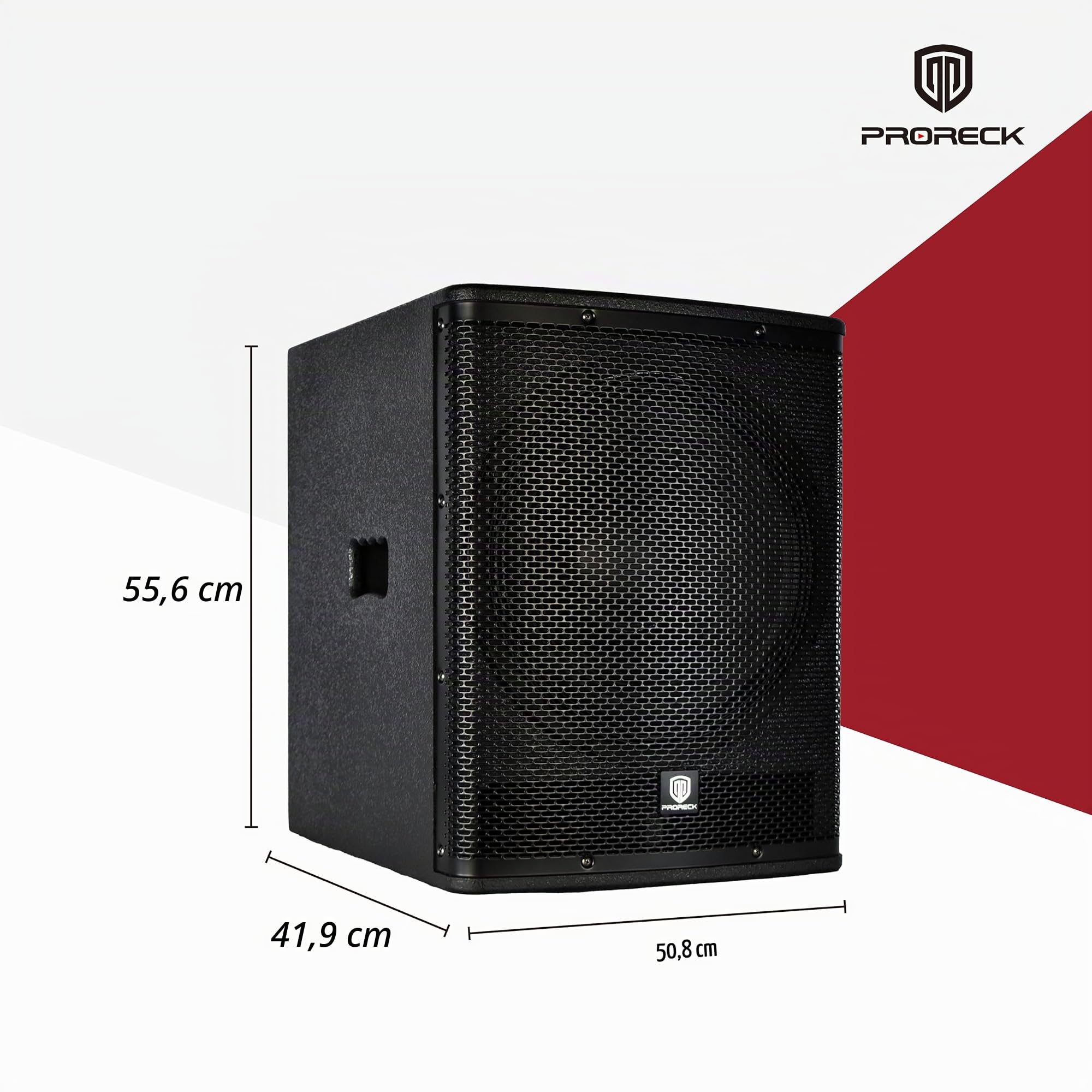 PRORECK SP-15X Aktiver PA-DJ-Subwoofer 15 Zoll 2000W PMPO mit Class-D-Verstärker, 3 DSP-Voreinstellungen (Monitor/Bassverstärkung), Schwarz für Hochzeiten/Partys/Konzerte/Kirchen (1 Subwoofer)