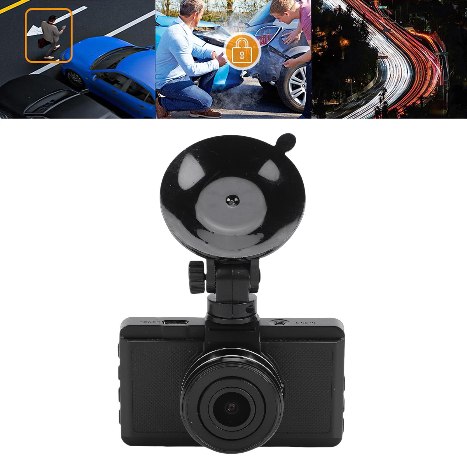 Cuifati Podwójna Kamera Samochodowa 4K z Przodu i z Tyłu, Kamera Samochodowa 4K+1080P do Samochodów, Kontrola Aplikacji WiFi 2,4G, Wykrywanie Kolizji Czujnika G, Nagrywanie w Pętli, do