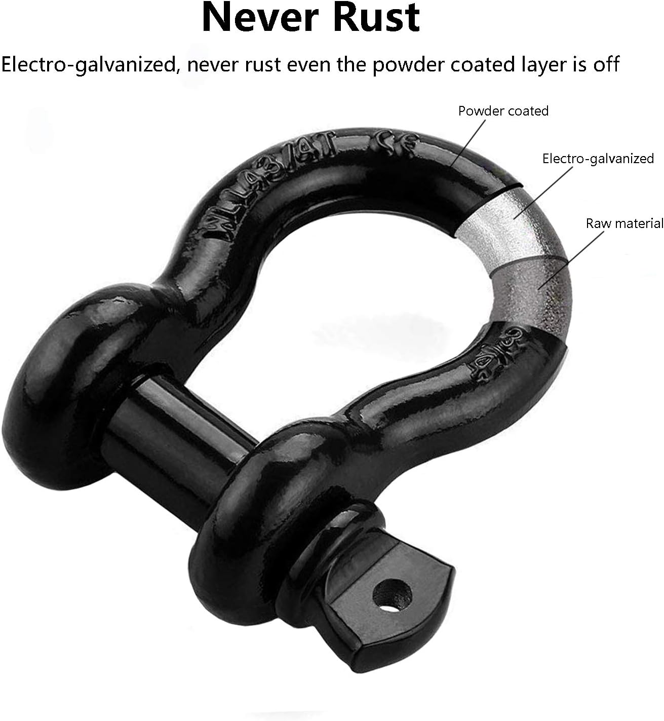 Ucreative 3/4" D Ring Shackle Rugged Off Road 28.5 Ton (57,000 lbs) Maximum Break Strength with 7/8'' Pin Heavy Duty for Jeep Vehicle Recovery 2-Pack