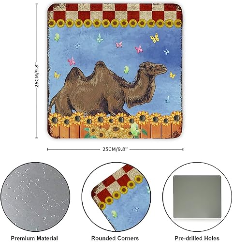 Miniatura 2 de Vintage Metal Sign Plaque Red Buffalo Plaid Check Farm Animals Camels Butterfly And Sunflowers Rusty Home Home Sign Plaque Retro Metal Art Prints