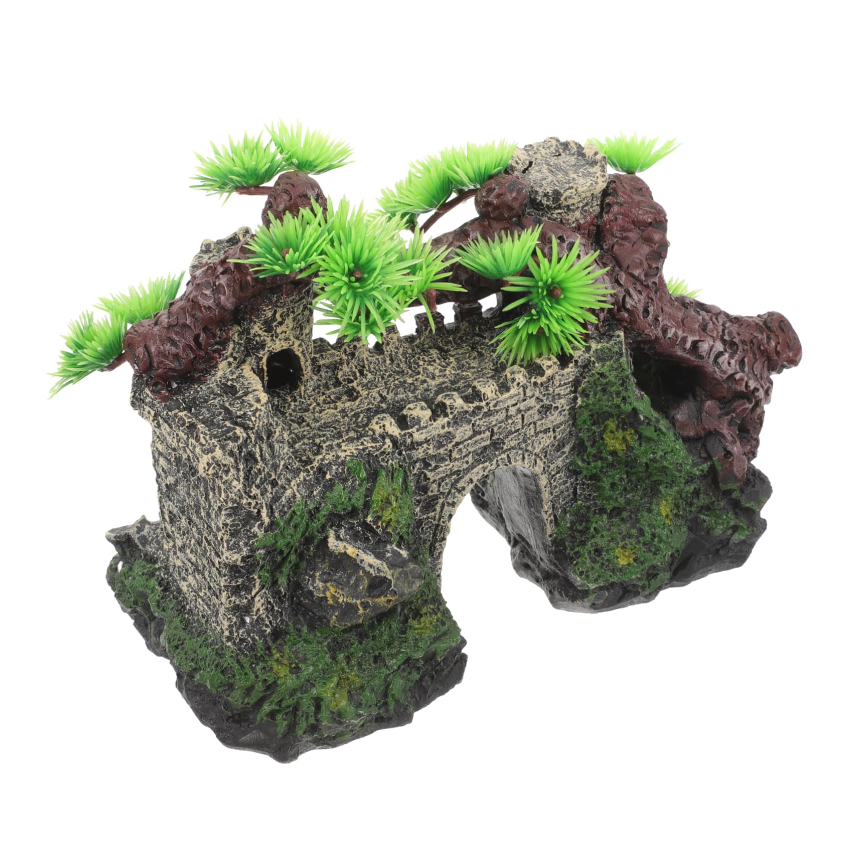 Amosfun 3 Pezzi castello dell'acquario Decor del serbatoio di pesce UV piante decorative per acquari decorazione di pesce castello acquario artificiale decorazione dell'acquario resina