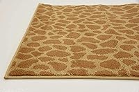 Vista 8 de Unique Loom Wildlife Collection - Alfombra inspirada en animales con diseño de jirafa, 2 pies 7 pulgadas x 10 pies, amarillo/marrón claro