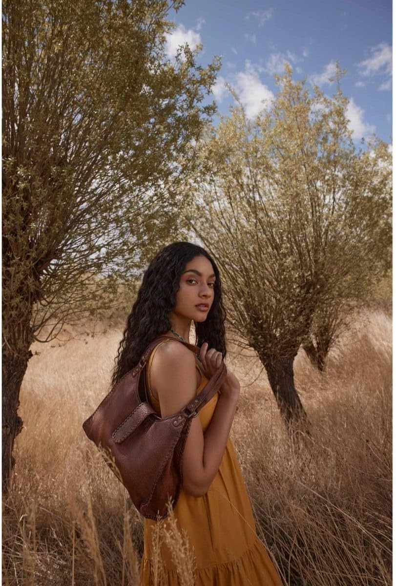 Myra Bag Lobeth Brown Purse - Leather Shoulder Bag, Brown Shoulder Bags for Women, Brown Purses for Women, Tapered Look Brown Shoulder Bag - Image 3