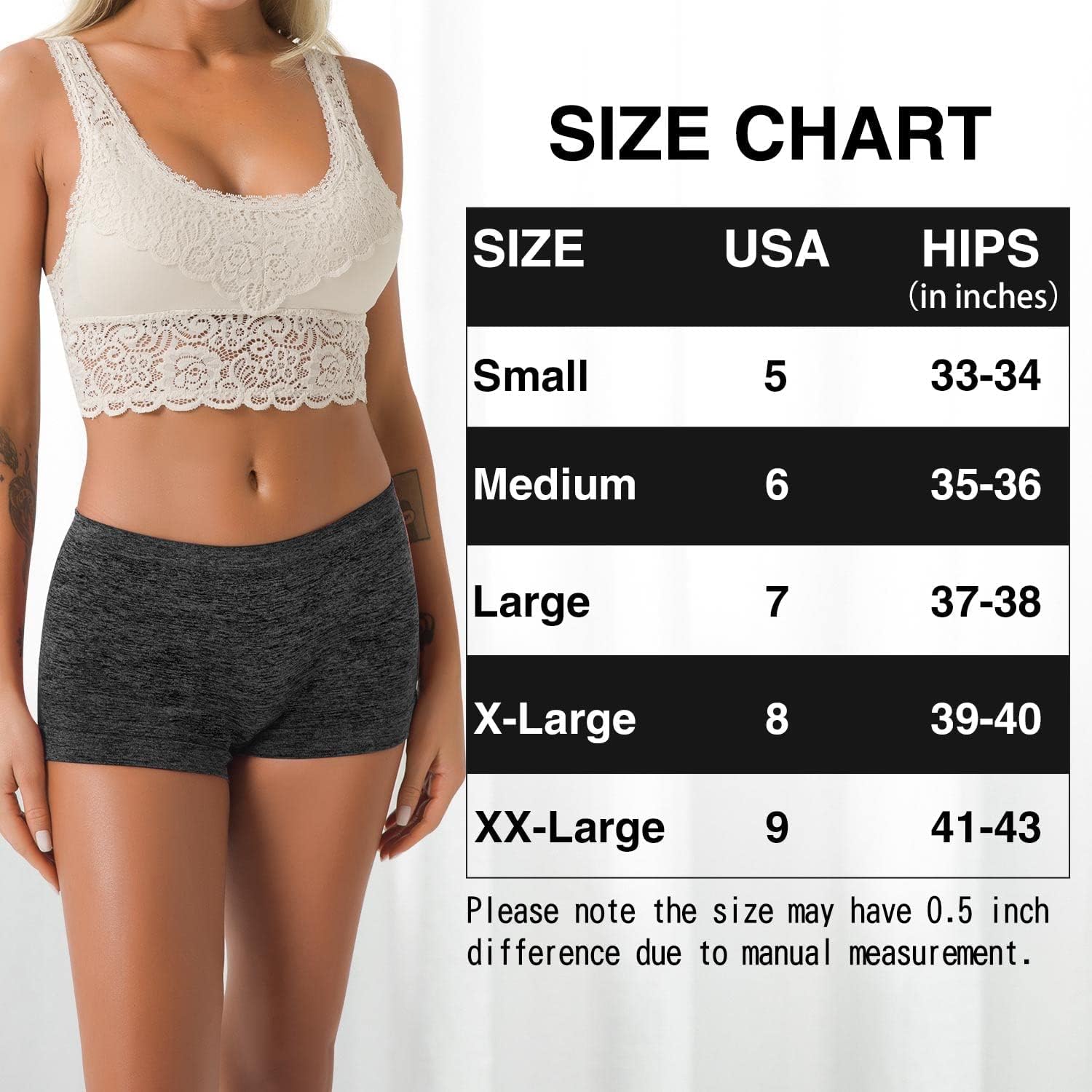 R RUXIA Women's Boyshorts Underwear Seamless Boy Shorts Panties Soft Stretch Boxer Briefs 5 Packs(Regular & Plus Size) - Image 6