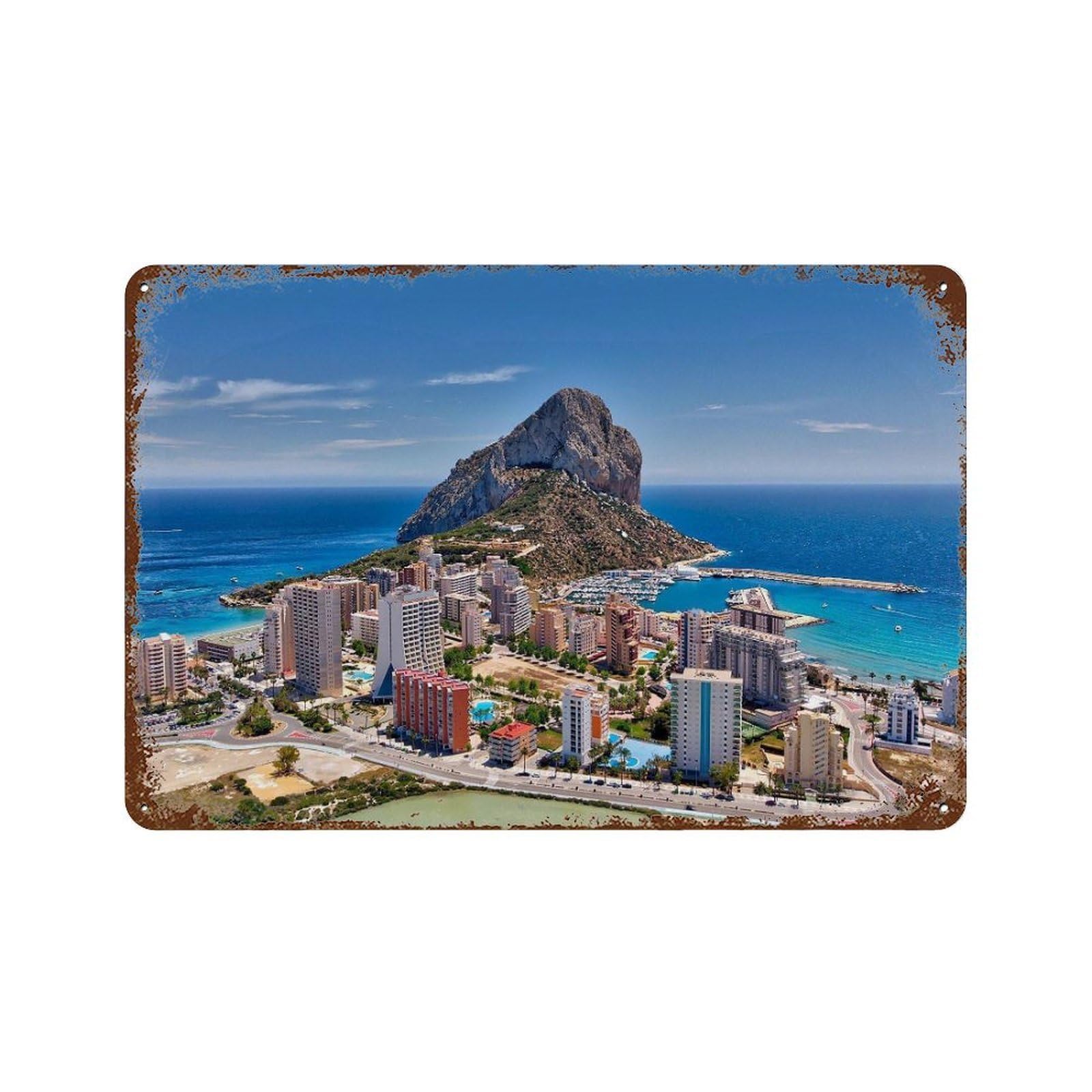 xiaoxiaoshen Real Photo Alicante Decor Spain Wall Decor Art Metal Tin Poster Modern Home Decor Art Home Bar Shop Decorations Vintage Sign 20x30cm
