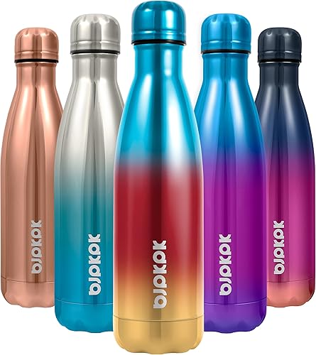 Miniatura 98 de BJPKPK Botellas de agua aisladas de 17 onzas, botellas de agua deportivas de acero inoxidable que mantienen el frío y el calor para viajes, aptas