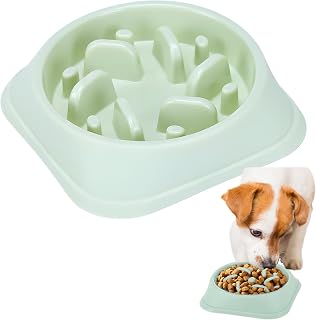 East Leaf 狗 防止快食碗 PP制 慢速饮食器 容易清洗 防滑垫 19.3×19.3×4.3厘米 绿色