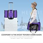 Henkelion Transporteurs de chats Transporteur de chiens Transporteur pour petits chats moyens Chiens Puppies jusqu'à 15 Lbs, Airline approuvé Petit chien porte-chien souple côté, collapsible transporteur de chiot de voyage étanche - violet