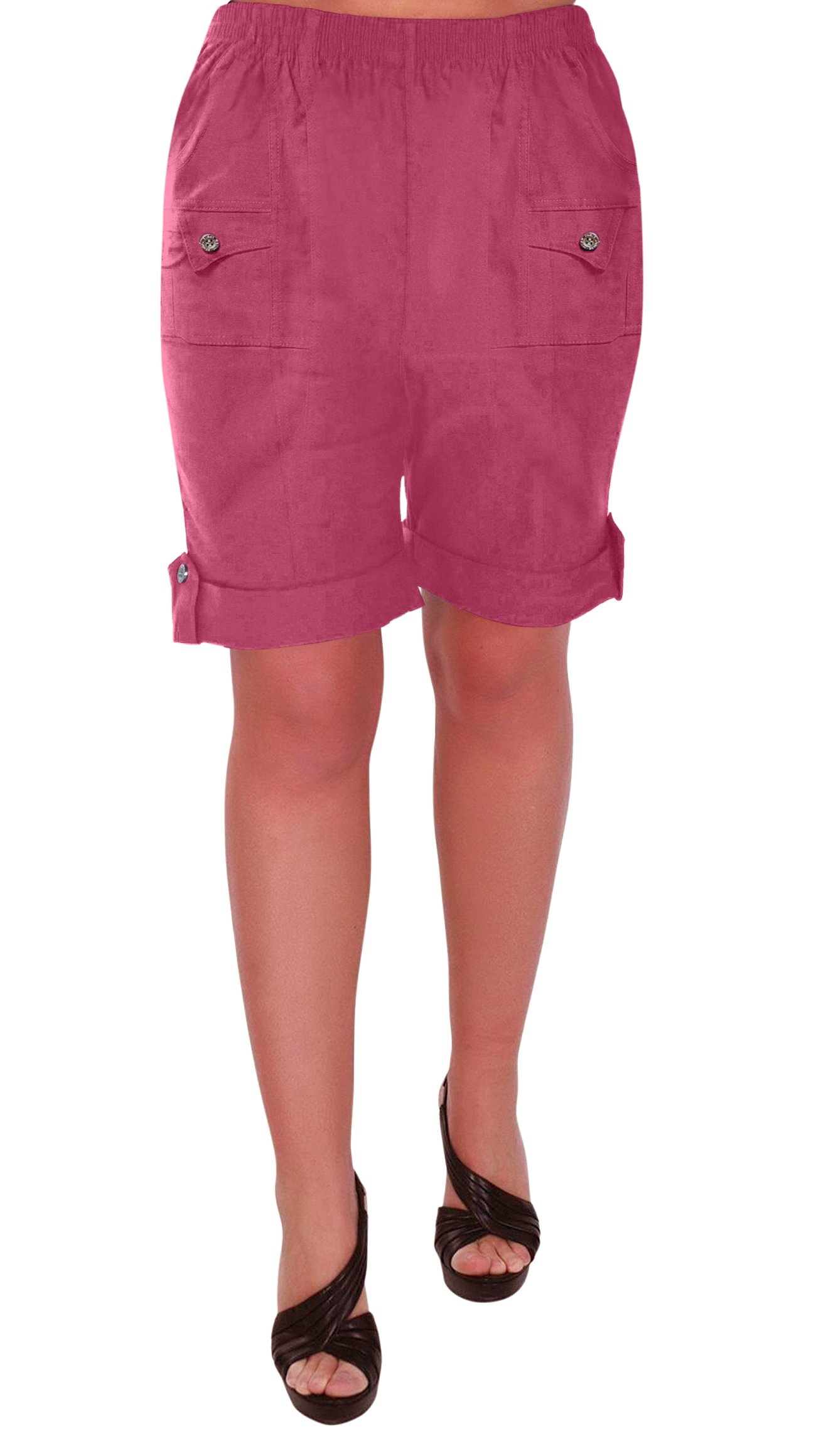 Eye Catch Women's Coral Skye Relaxed Comfort Elasticized Flexi Stretch Shorts Plus Sizes Size 22