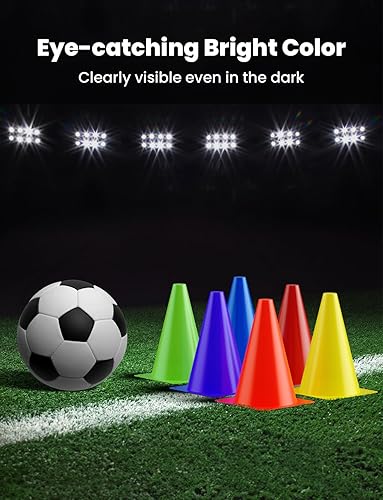 Miniatura 5 de GHB Soccer Cones 7" 9" of 12 24 Pack Disc Soccer Sport Cones Training Field Marker Agility Cones for Basketball, Coaching, Practice Equipment