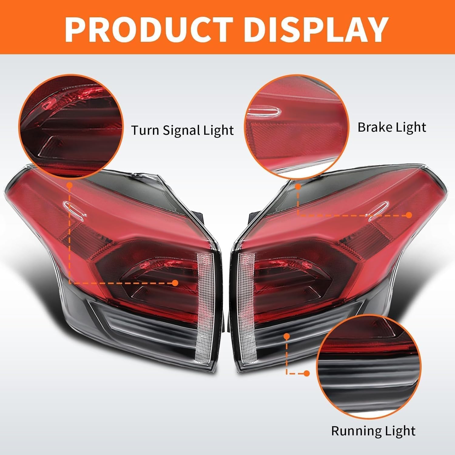 TO2804133 Outer Tail Lights Compatible with RA-V Four 2016 2017 2018 Rear Tail Lamps Taillights Left & Right Side 8156142211 815500R061 TO2805128