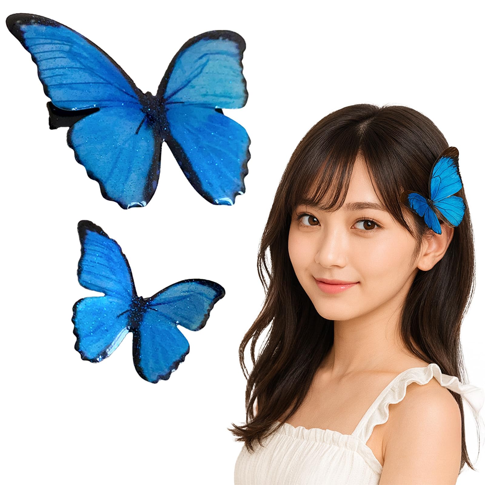 押し花蝶ヘアアクセサリー Amazon.co.jp: Alpha Depot ヘアクリップ 蝶 バタフライ 髪留め 韓国風