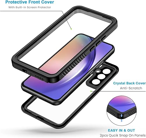 Miniatura 10 de Lanhiem Funda para Samsung Galaxy A54 5G, IP68 impermeable a prueba de polvo con protector de pantalla integrado, resistente a prueba de golpes,