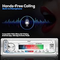 Vista 4 de Pyle Amplificador de potencia para receptor estéreo marino, lector de tarjetas AMFMMP3USBAuxSD, receptor estéreo marino, DIN único, 30 estaciones