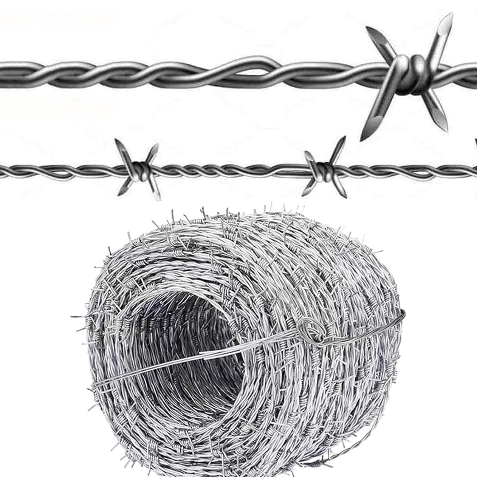 Alambre de Espino Anti-Escalada - Rollo Galvanizado para Vallas de Seguridad - Resistente a la Intemperie - Uso en Jardines/Campos,2mm,100m(328ft)
