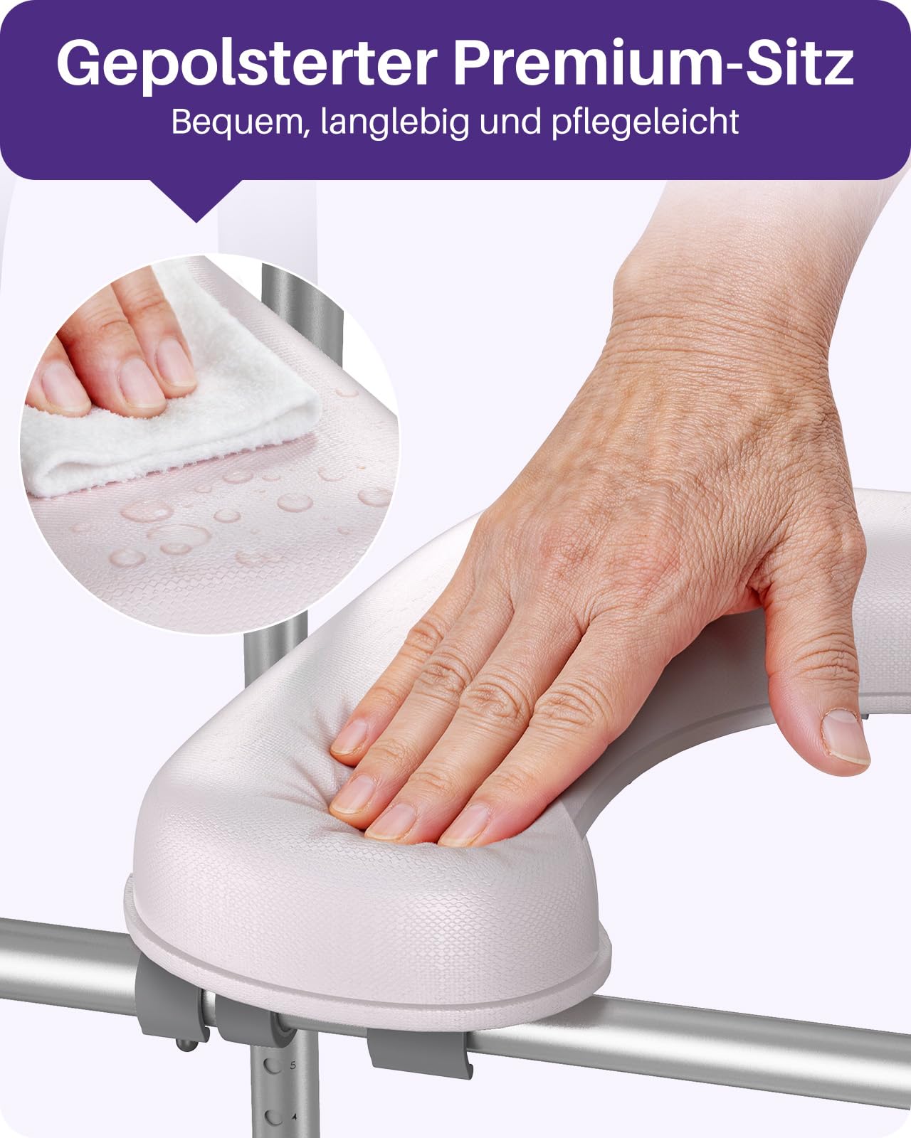 KEKOY Toilettensitzerhöhung mit Armlehnen, Höhe und Breite verstellbar | WC-Sitzerhöhung, Toilettenerhöhung für Senioren & Menschen nach Operationen, passend für die meisten Toiletten, Grau
