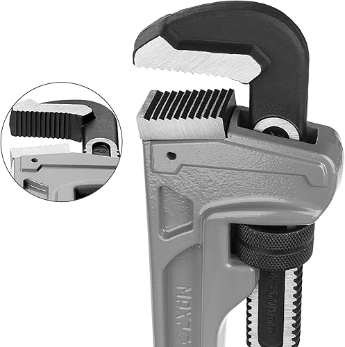 Miniatura 4 de MAXPOWER Llave de tubo de 24 pulgadas (23.622 in) con mordaza de gancho flotante forjada y tratada térmicamente y mango de aluminio fundido ligero
