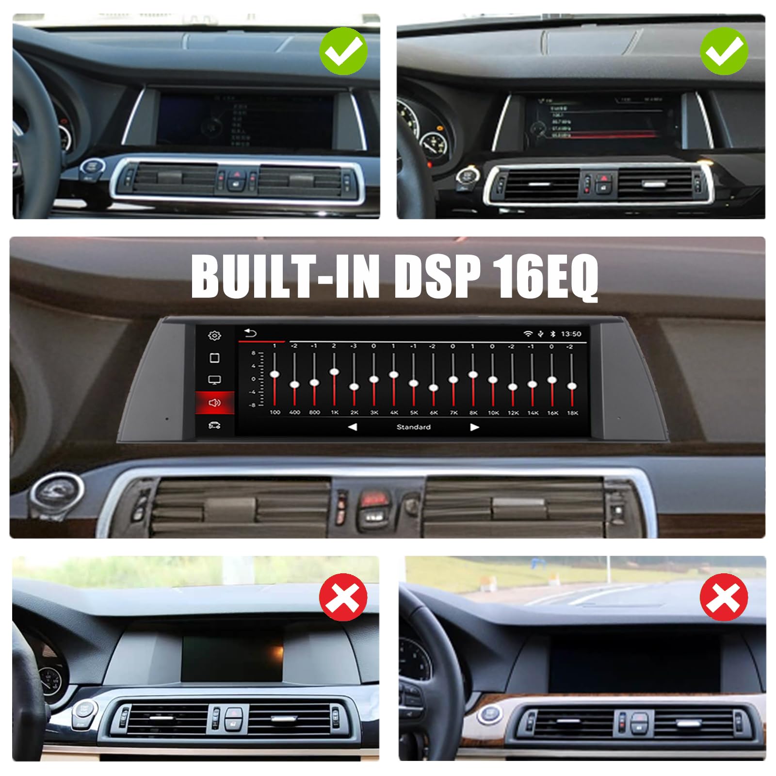 Fast Boot Linux Radio samochodowe kompatybilne z BMW serii F07 5GT (2010-2012) CIC iDrive Upgrade | Bluetooth/Wireless CarPlay/Android Auto, Retains OEM Controls