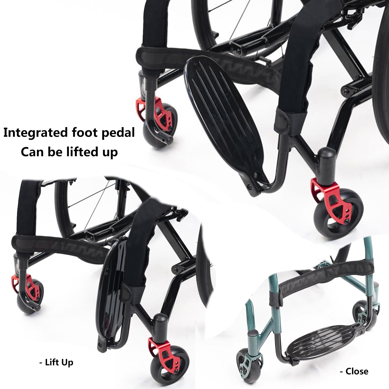 Sedia A Rotelle Sportiva Ultraleggera Pieghevole Per Tutti I Terreni,sedia A Rotelle Sportiva Leggera,sedia A Rotelle Pieghevole Da Trasporto,sedia A Rotelle In Alluminio,ruote Antiribaltamento(Size:1