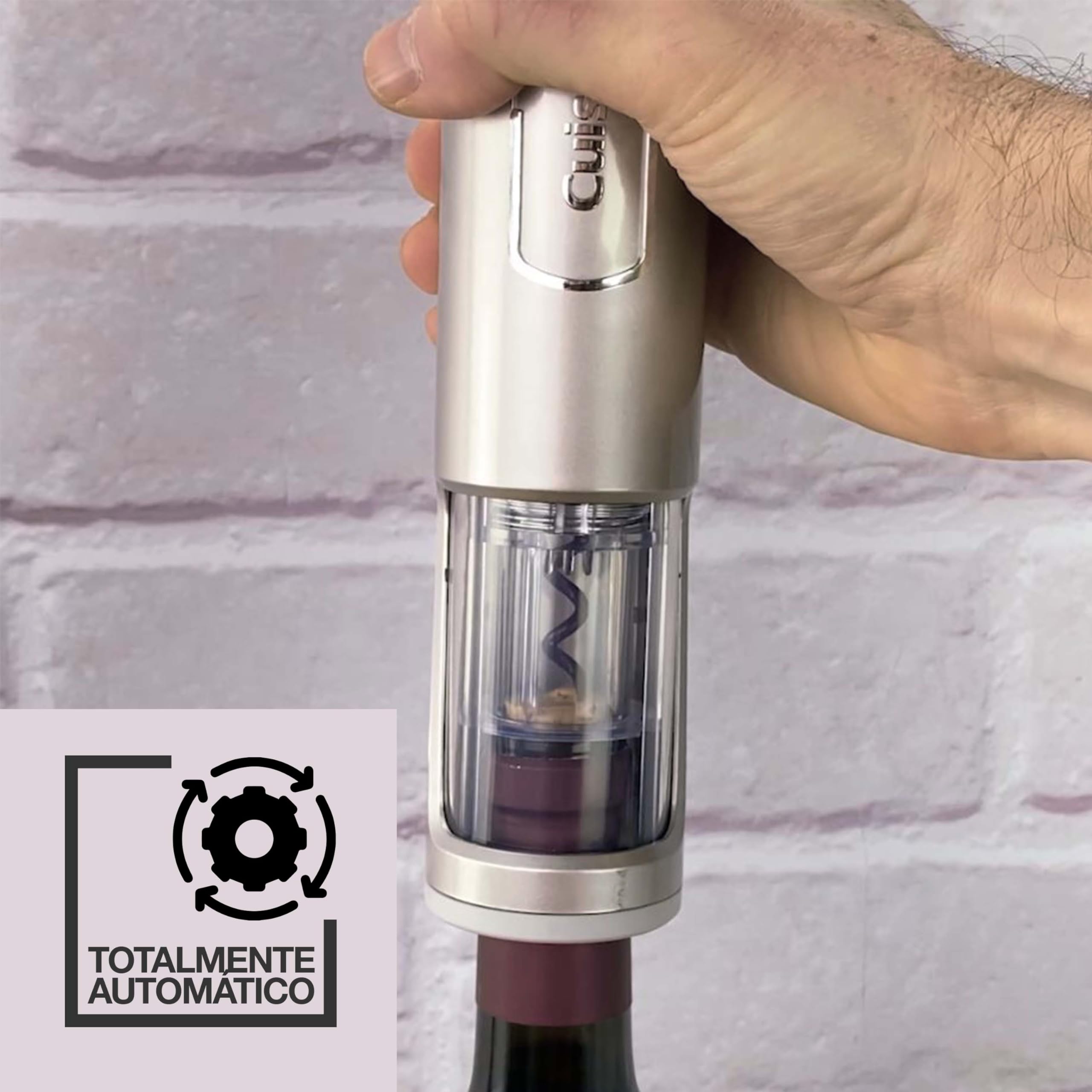 Cuisinart Abridor de Vino Inalámbrico con Sellador de Vacío | Abridor de botellas con tapón de corcho | hasta 50 botellas | Cortador de papel de aluminio integrado | Regalo para amantes del vino